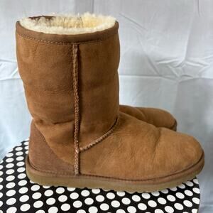 Ugg Tan Sheepskin Shearling Lined Boots Size 10